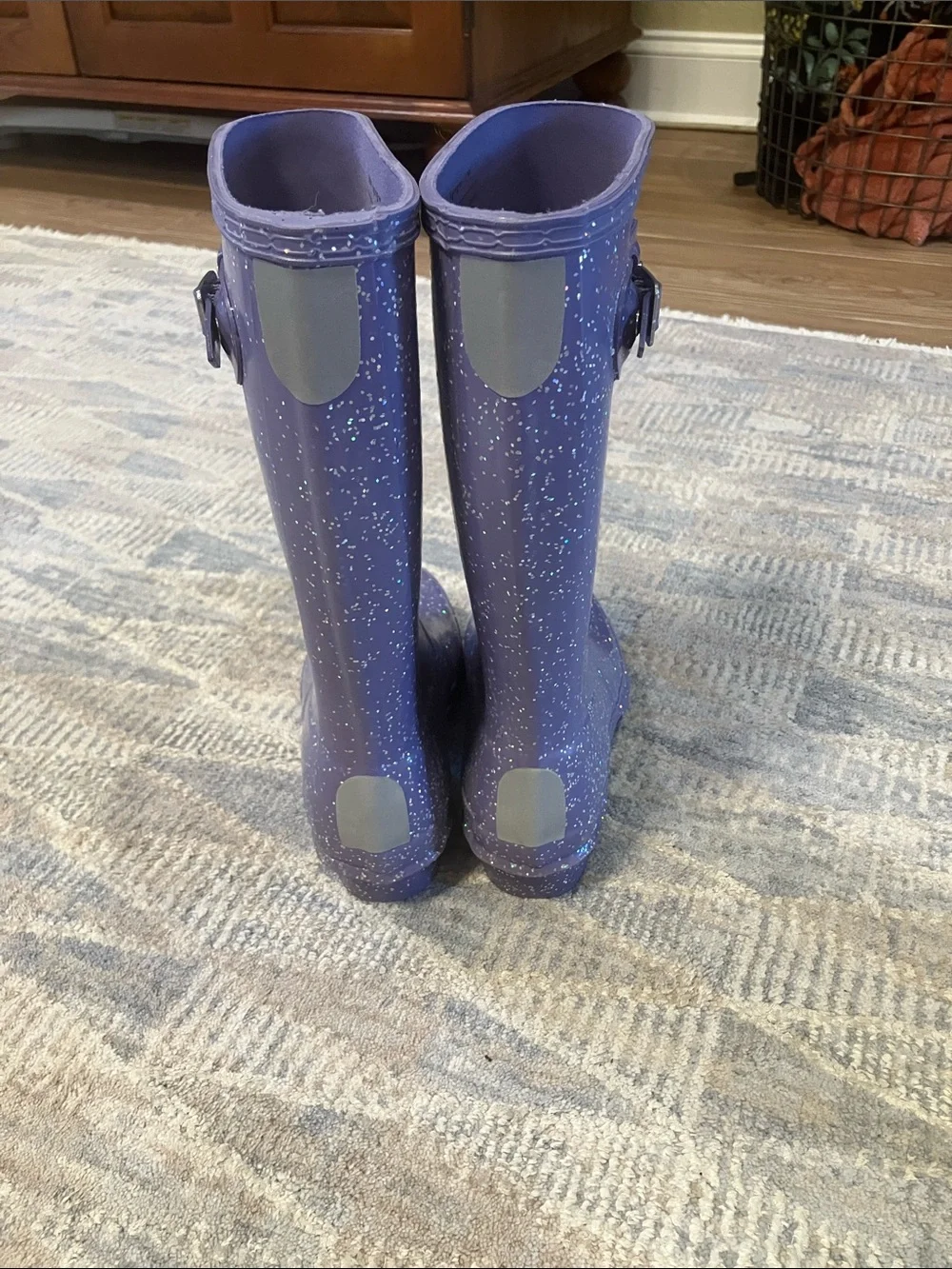 Hunter Kids First Giant Glitter Rain Boots in Purple Burst
